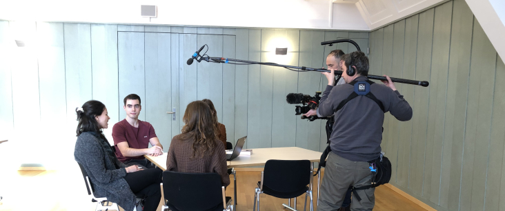 Dreharbeiten in der Aula vom Hadwig